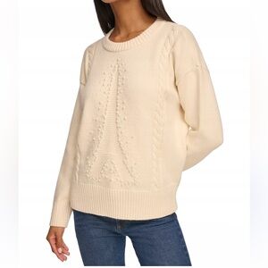 Karl Lagerfeld Cream Eiffel Tower Sweater – Size M
